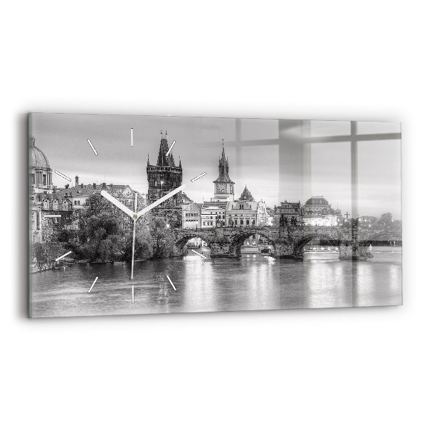 Zegar ścienny poziomy Widok na Most Karola Praga