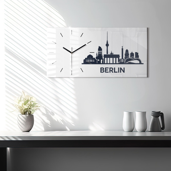 Zegar ścienny poziomy Ilustracja miasta Berlin