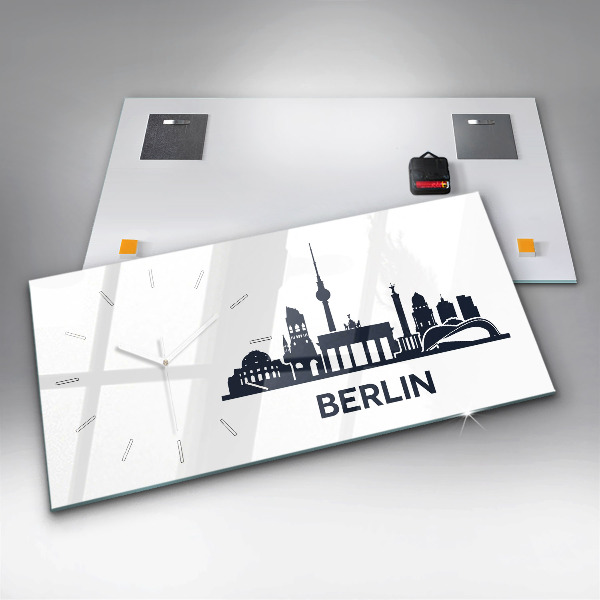 Zegar ścienny poziomy Ilustracja miasta Berlin