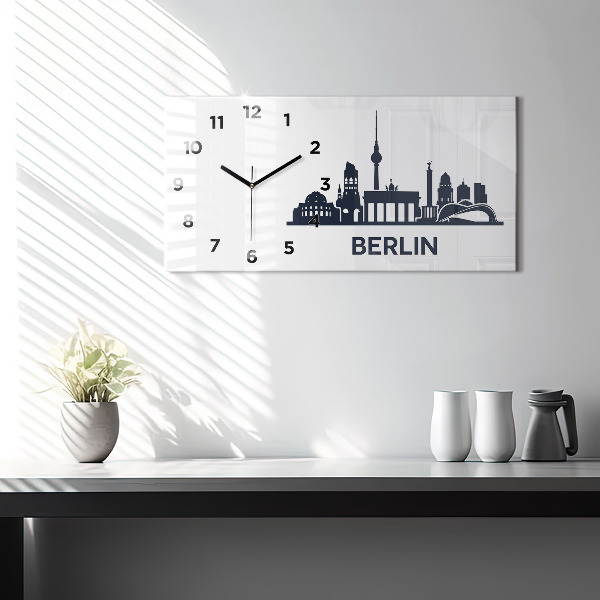Zegar ścienny poziomy Ilustracja miasta Berlin