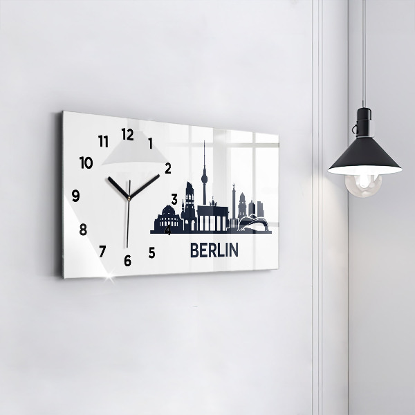 Zegar ścienny poziomy Ilustracja miasta Berlin