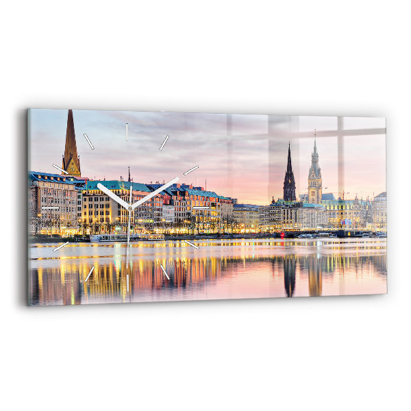 Zegar ścienny poziomy Alster w Hamburgu