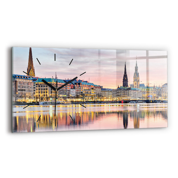 Zegar ścienny poziomy Alster w Hamburgu