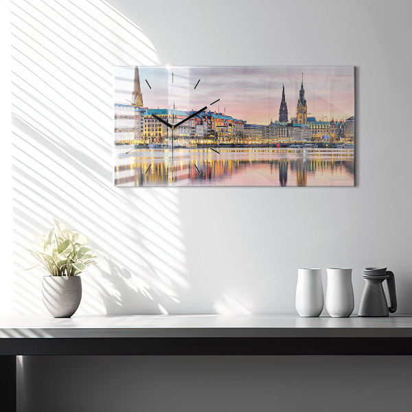 Zegar ścienny poziomy Alster w Hamburgu