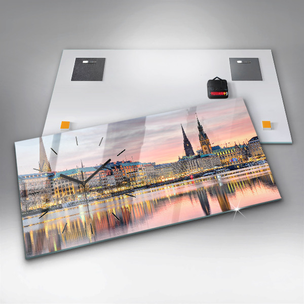 Zegar ścienny poziomy Alster w Hamburgu