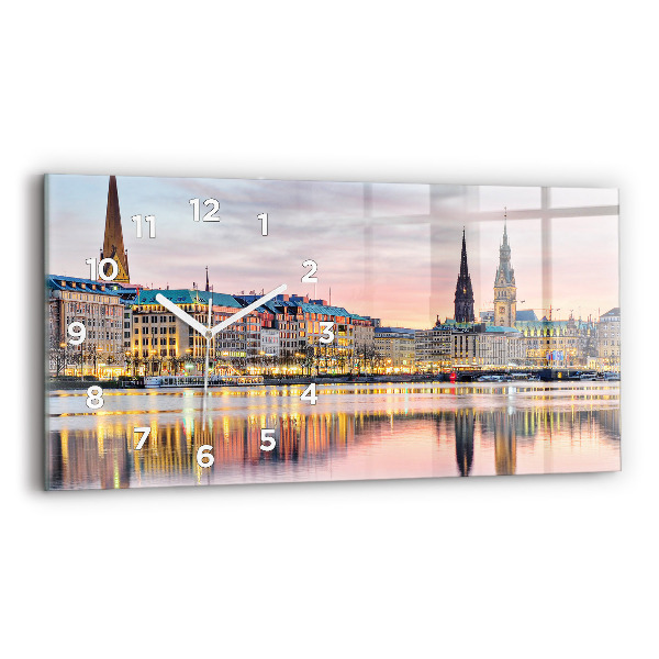 Zegar ścienny poziomy Alster w Hamburgu
