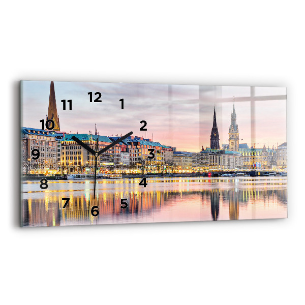 Zegar ścienny poziomy Alster w Hamburgu