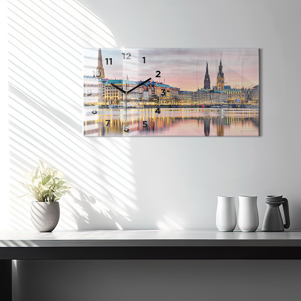 Zegar ścienny poziomy Alster w Hamburgu