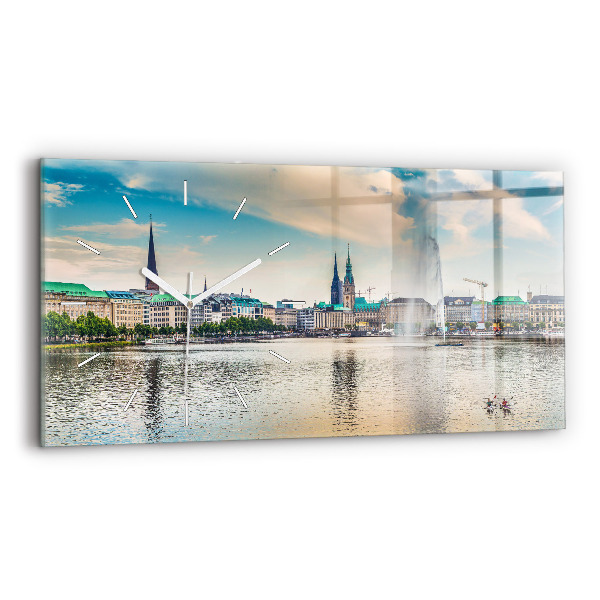 Zegar ścienny poziomy Binnenalster w Hamburgu