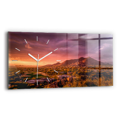 Zegar szklany poziomy Zachód słońca North Scottsdale