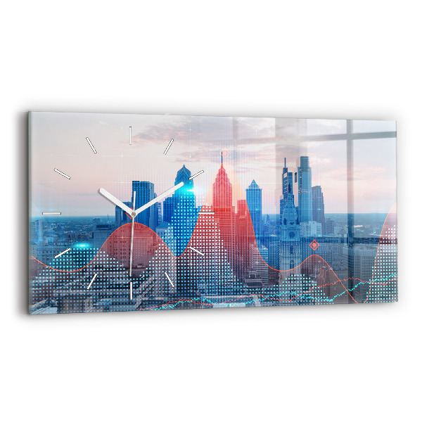 Zegar poziomy Wieżowce w Philadelphii