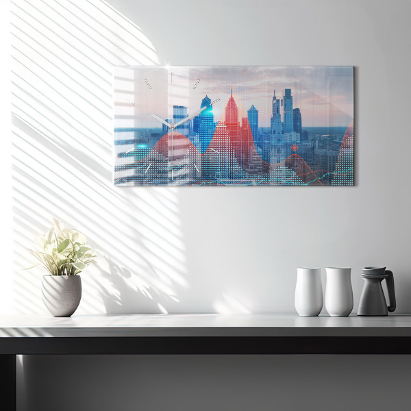 Zegar poziomy Wieżowce w Philadelphii