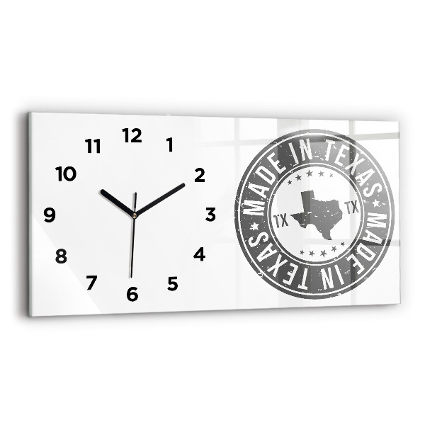Zegar szklany poziomy Znaczek Texas