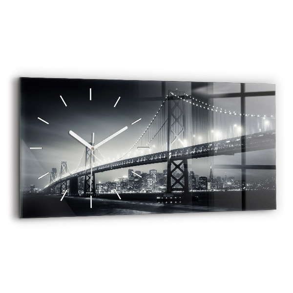 Zegar szklany poziomy Most nocą San Francisco