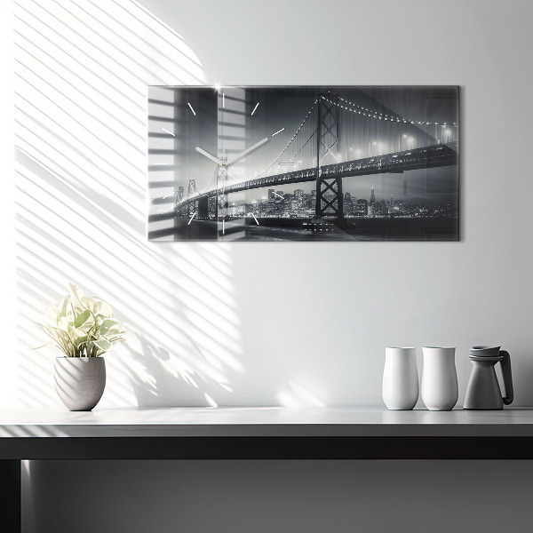 Zegar szklany poziomy Most nocą San Francisco