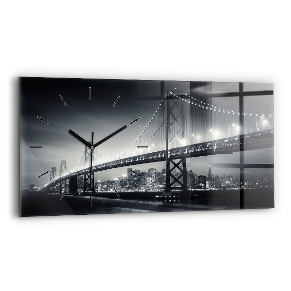 Zegar szklany poziomy Most nocą San Francisco