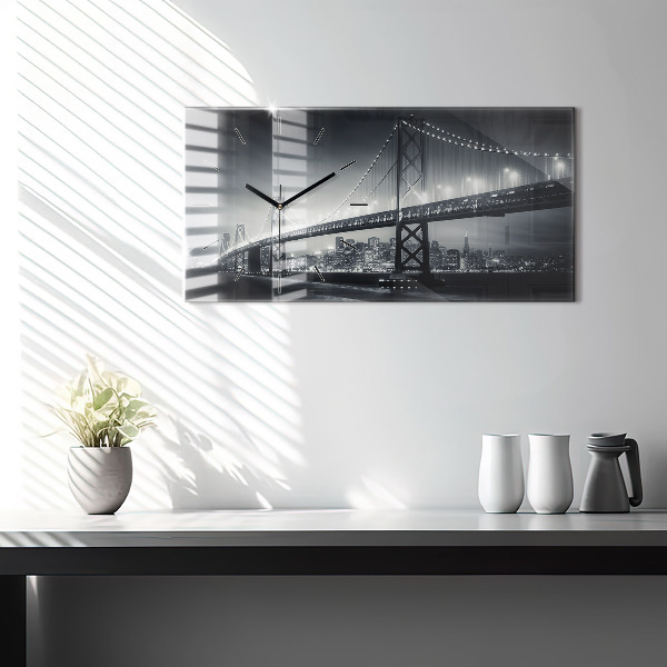 Zegar szklany poziomy Most nocą San Francisco