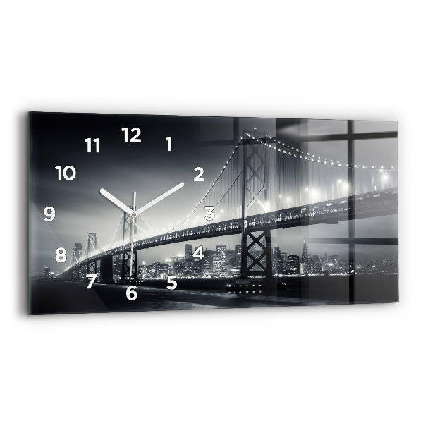 Zegar szklany poziomy Most nocą San Francisco