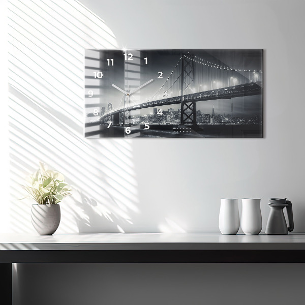 Zegar szklany poziomy Most nocą San Francisco