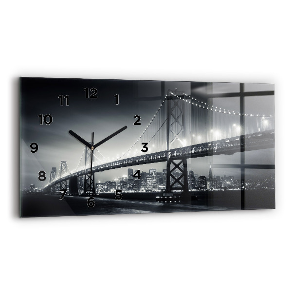 Zegar szklany poziomy Most nocą San Francisco