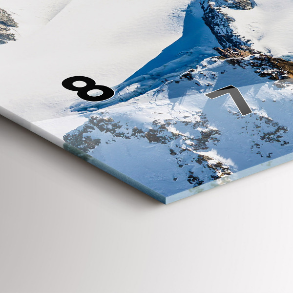 Zegar ścienny poziomy Narciarz w Alpach