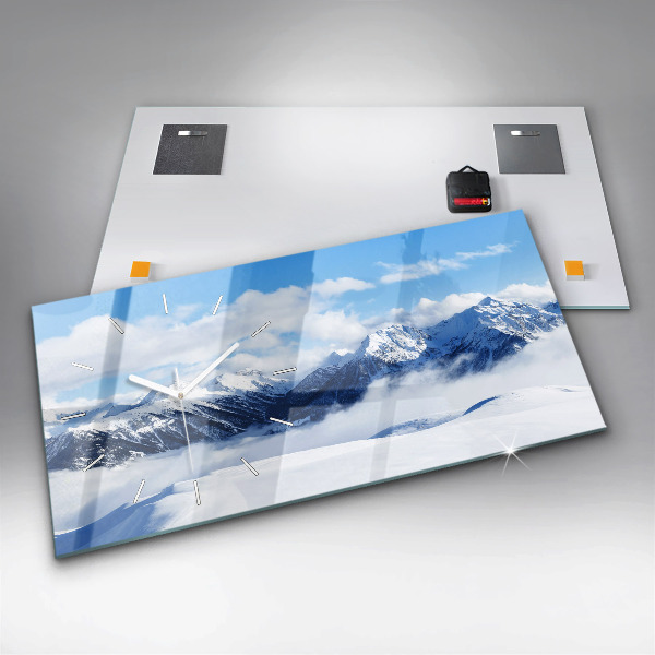 Zegar szklany poziomy Panorama gór