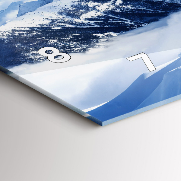 Zegar szklany poziomy Panorama gór