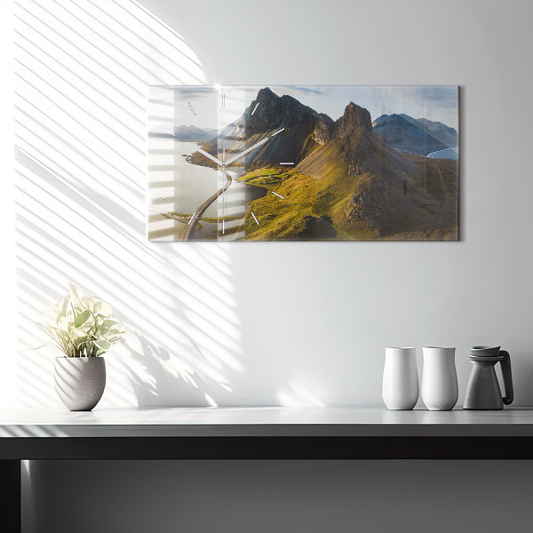 Zegar szklany poziomy Droga w Islandii