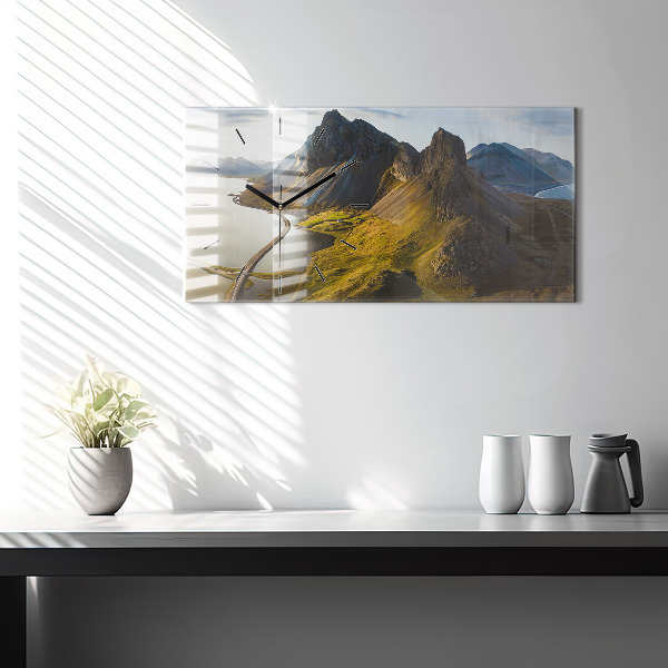 Zegar szklany poziomy Droga w Islandii