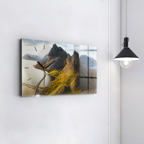 Zegar szklany poziomy Droga w Islandii