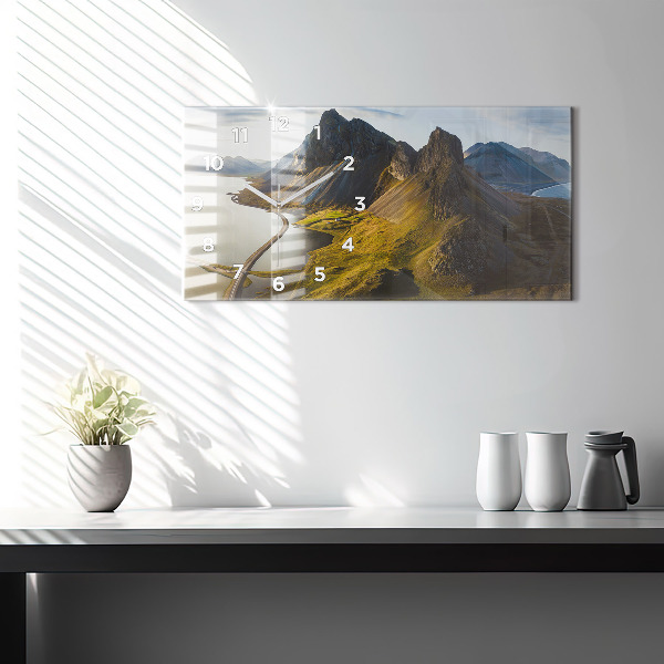 Zegar szklany poziomy Droga w Islandii