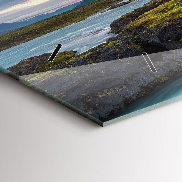 Zegar ścienny poziomy Krajobraz z wodospadem