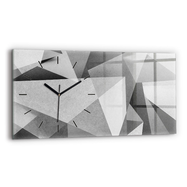 Zegar szklany poziomy Szara Geometryczna Abstrakcja