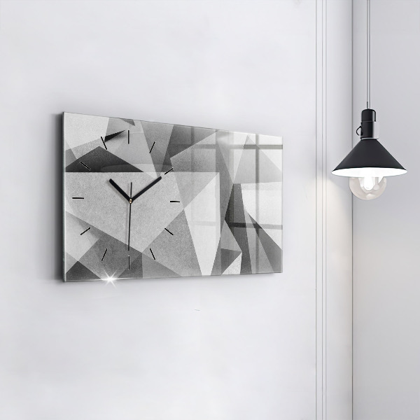Zegar szklany poziomy Szara Geometryczna Abstrakcja