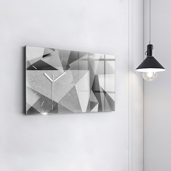 Zegar szklany poziomy Szara Geometryczna Abstrakcja
