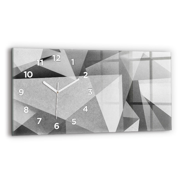 Zegar szklany poziomy Szara Geometryczna Abstrakcja