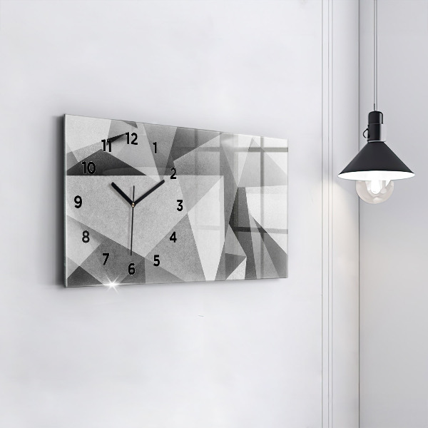 Zegar szklany poziomy Szara Geometryczna Abstrakcja