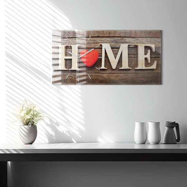 Zegar ścienny poziomy Napis dom