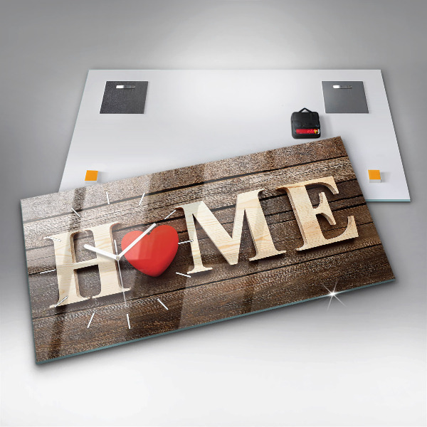 Zegar ścienny poziomy Napis dom