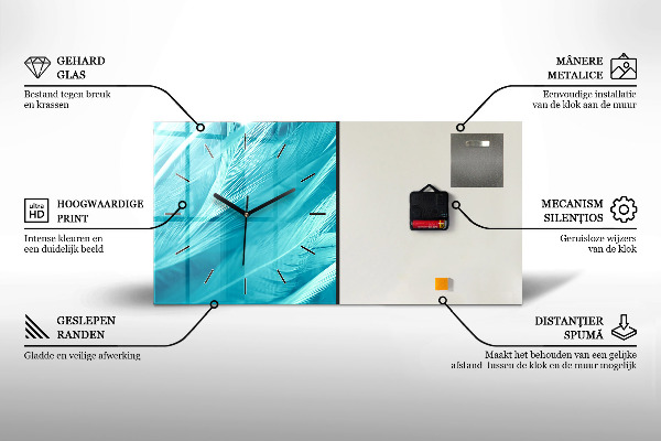 Zegar ścienny poziomy Ścięte drzewa pieńki