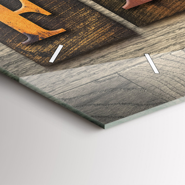 Zegar ścienny poziomy Napis rodzina