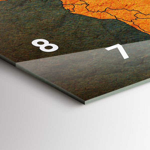 Zegar ścienny poziomy Mapa świata