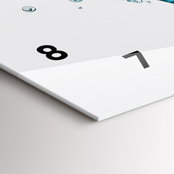 Zegar poziomy Wodna mapa świata