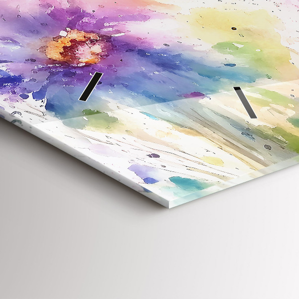 Zegar poziomy Kwiaty malowane