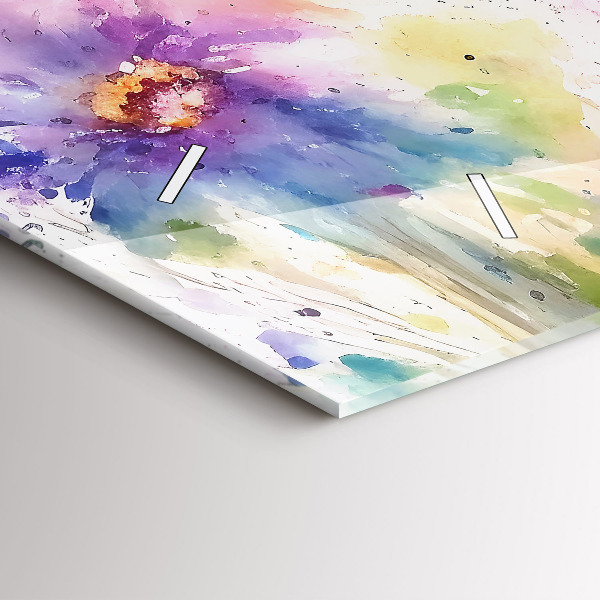 Zegar poziomy Kwiaty malowane