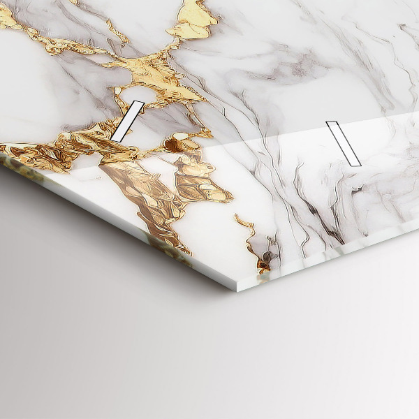 Zegar szklany poziomy Marmur ozdobny