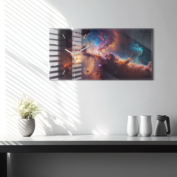 Zegar szklany poziomy Kosmiczny świat gwiazd