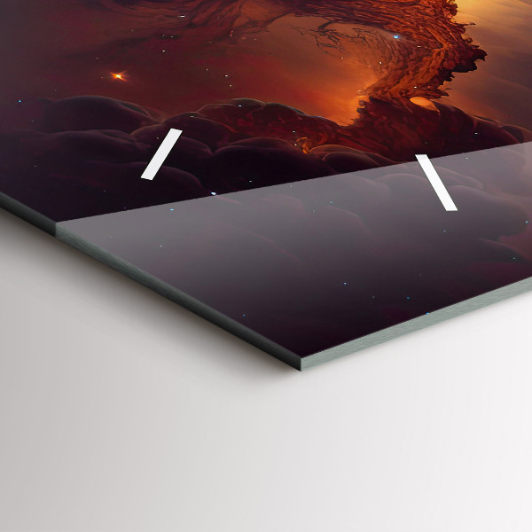 Zegar szklany poziomy Kosmiczny świat gwiazd