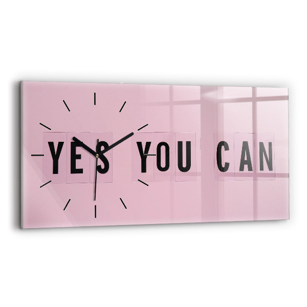 Zegar szklany poziomy Yes You Can