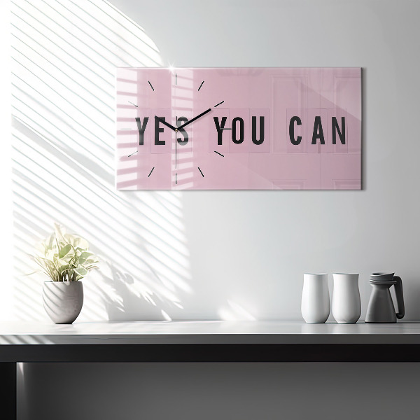 Zegar szklany poziomy Yes You Can